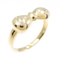 K18YG リボン ダイヤモンドリング