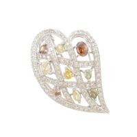 K18WG ダイヤモンドブローチ