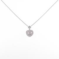 K18WG ハート ダイヤモンドネックレス