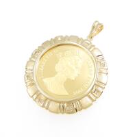 K18YG（枠） コイン ペンダント