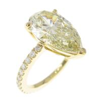 K18YG ダイヤモンドリング 3．252ct LY VS2 ペアシェイプ