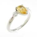 【リメイク】プラチナダイヤモンドリング 0．753ct FIOY SI2 ペアシェイプ
