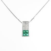 K18WG エメラルドネックレス