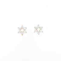 【新品】K18YG フラワー ダイヤモンドピアス