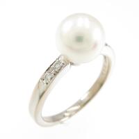 K18WG アコヤパールリング