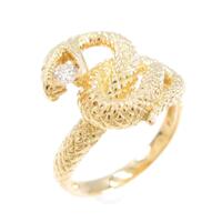 K18YG スネイク ダイヤモンドリング