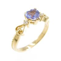 K18YG ハート タンザナイトリング