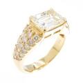 K18YGダイヤモンドリング 2．011ct L VS2 エメラルドカット