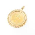 18KTYG（枠） コイン ペンダント