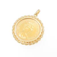 18KTYG（枠） コイン ペンダント