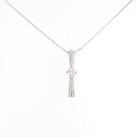 K18WG ダイヤモンドネックレス 0．251ct I SI2 VG