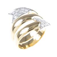 K18YG／PT アロー ダイヤモンドリング