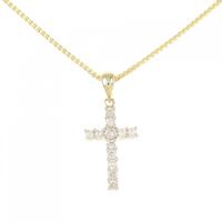 14KYG クロス ダイヤモンド ネックレス