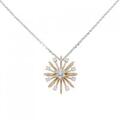750PG/750WG フラワー ダイヤモンド ネックレス 0.31CT