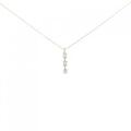 K18PG スリーストーン ダイヤモンド ネックレス 0.10CT