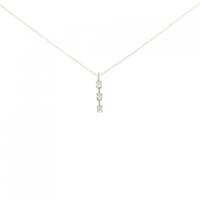 K18PG スリーストーン ダイヤモンド ネックレス 0.10CT