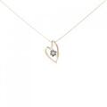 K18PG ハート ダイヤモンド ネックレス 0.05CT