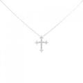 K18WG クロス ピンクダイヤモンド ネックレス 0.05CT