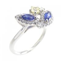 K18WG サファイヤ リング 0.33CT