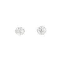 K18WG ソリティア ダイヤモンド ピアス 0.652CT