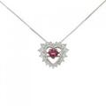 K18WG ハート スピネル ネックレス 0.13CT