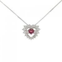 K18WG ハート スピネル ネックレス 0.13CT