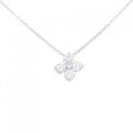 K18WG フラワー ダイヤモンド ネックレス 0.39CT