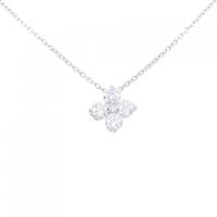 K18WG フラワー ダイヤモンド ネックレス 0.39CT