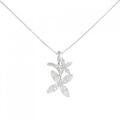 K18WG フラワー ダイヤモンド ネックレス 1.00CT