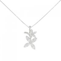 K18WG フラワー ダイヤモンド ネックレス 1.00CT