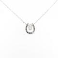 K18WG ホースシュー ダイヤモンド ネックレス 0.05CT