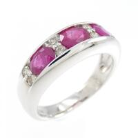 K18WG ルビー リング 1.30CT