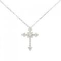 K18WG/750WG クロス ダイヤモンド ネックレス 1.00CT