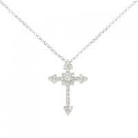 K18WG/750WG クロス ダイヤモンド ネックレス 1.00CT