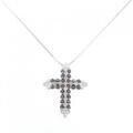 K18WG/K18YG クロス ダイヤモンド ネックレス 0.95CT