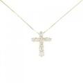 K18YG クロス ダイヤモンド ネックレス 0.20CT