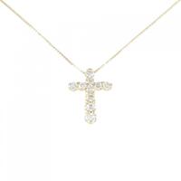 K18YG クロス ダイヤモンド ネックレス 0.20CT