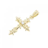 K18YG クロス ダイヤモンド ペンダント 0.03CT
