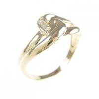 K18YG スリーストーン ダイヤモンド リング 0.02CT