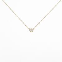 K18YG ソリティア ダイヤモンド ネックレス 0.10CT