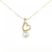 K18YG ハート アコヤパール ネックレス 5mm