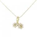 K18YG フラワー ダイヤモンド ネックレス 0.41CT