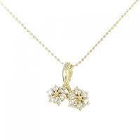 K18YG フラワー ダイヤモンド ネックレス 0.41CT