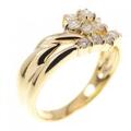 K18YG フラワー ダイヤモンド リング 0.32CT