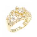 K18YG フラワー ダイヤモンド リング 0.50CT