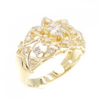 K18YG フラワー ダイヤモンド リング 0.50CT
