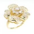 K18YG フラワー ダイヤモンド リング 1.00CT