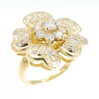 K18YG フラワー ダイヤモンド リング 1.00CT