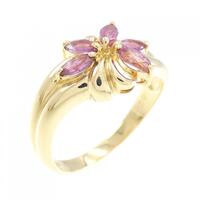 K18YG フラワー ルビー リング 0.52CT