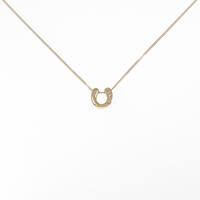 K18YG ホースシュー ダイヤモンド ネックレス 0.02CT
